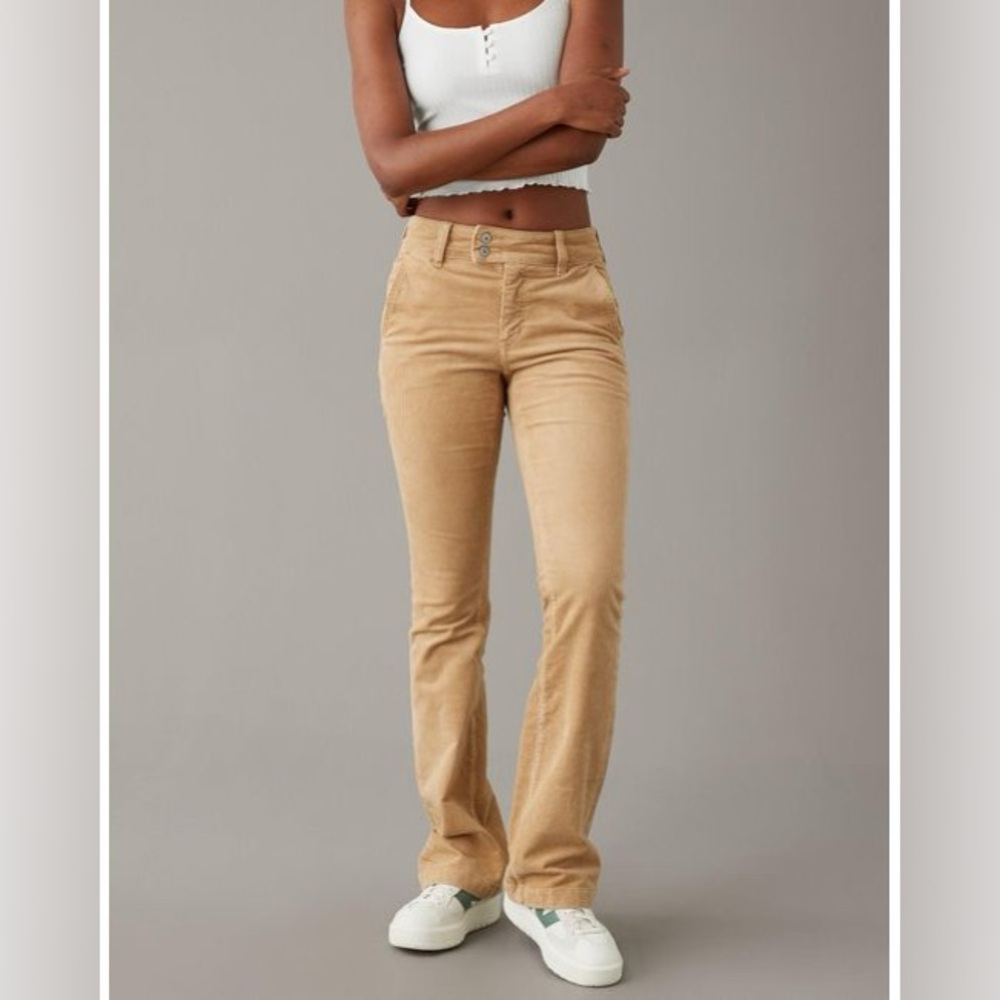 American Eagle High Waisted Kick Boot Stretchy Corduroy Pants